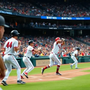 Action shot of the Brewers vs Diamondbacks baseball game