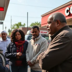 Community members discussing events surrounding elections chair resignation