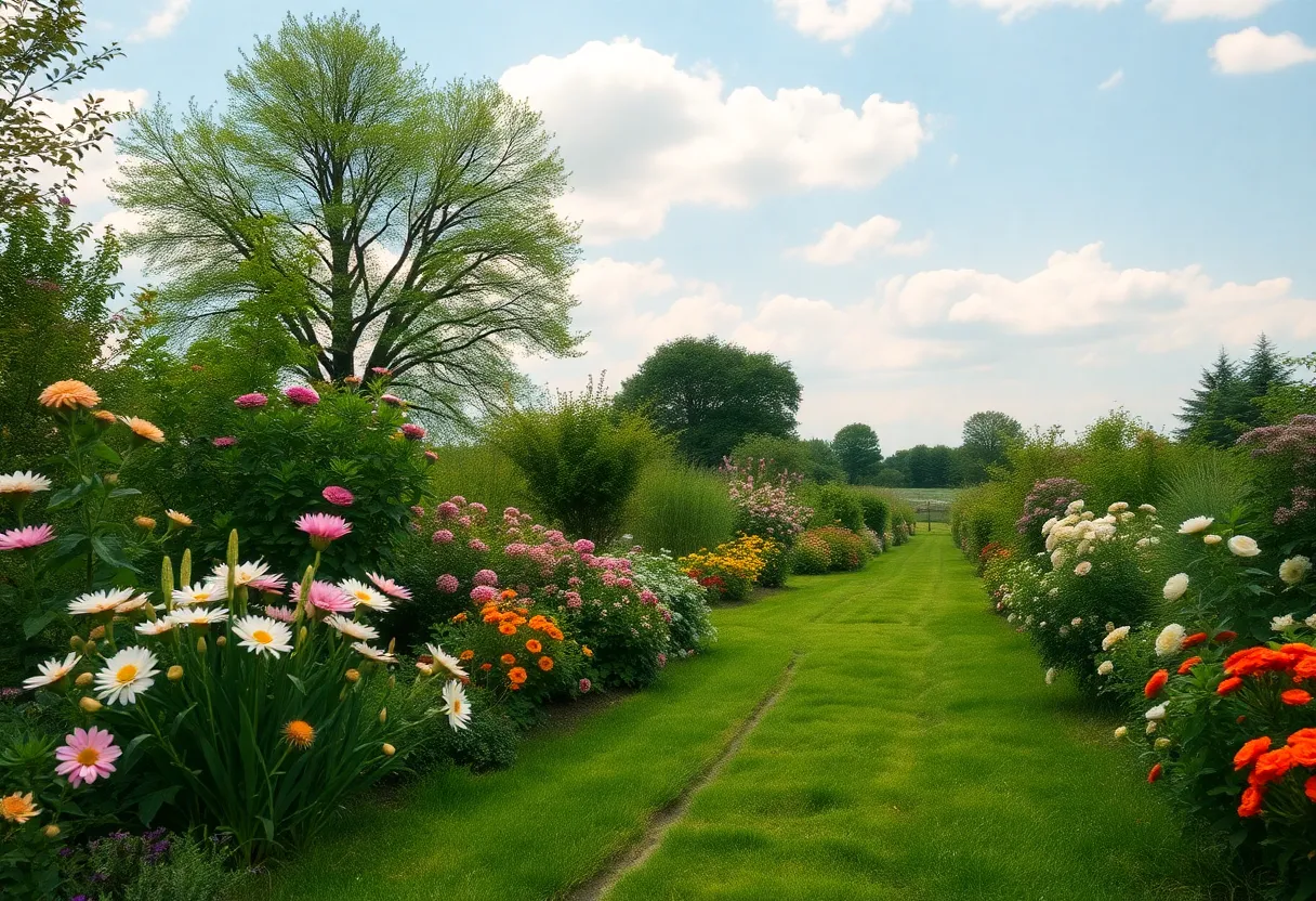 A peaceful garden symbolizing love and legacy