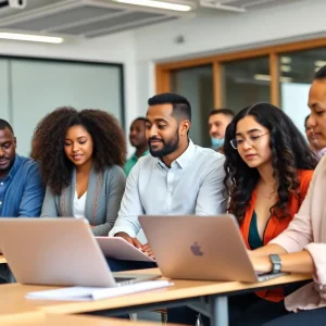 Entrepreneurs participating in a business training workshop