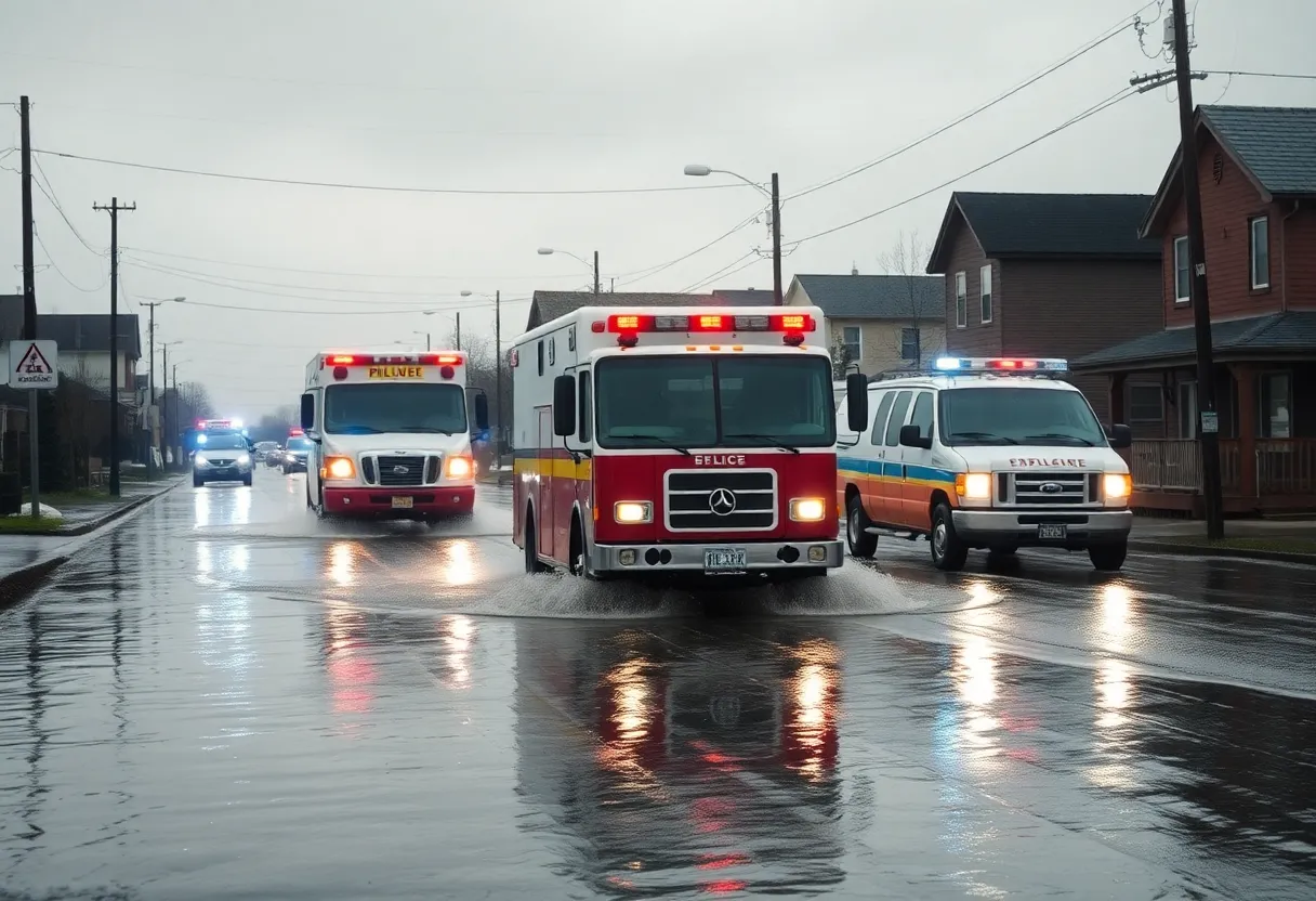 Flooded area in Abbeville during heavy rainfall