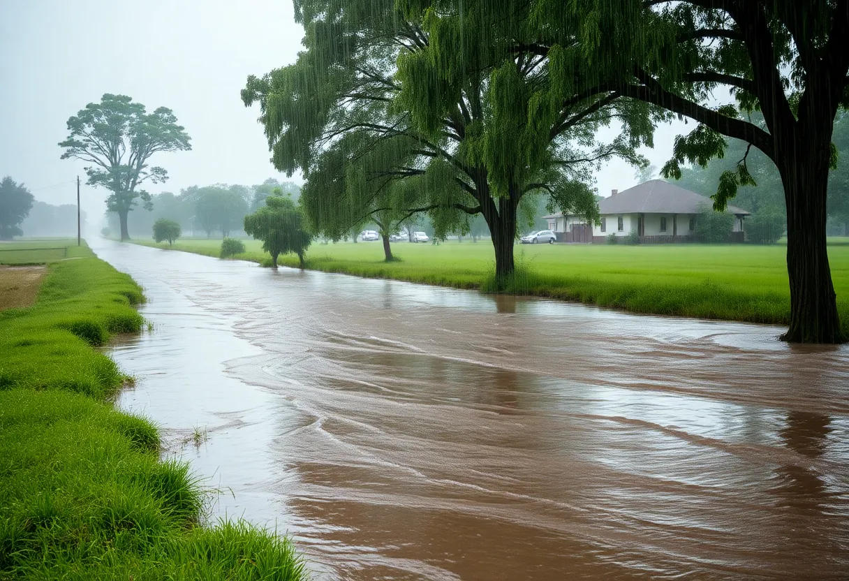 Heavy rainfall leading to floodwaters in Abbeville and Greenwood counties