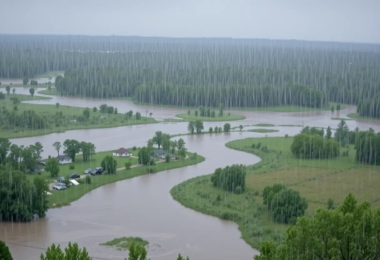 Heavy rainfall causing severe flooding in McCormick County, South Carolina