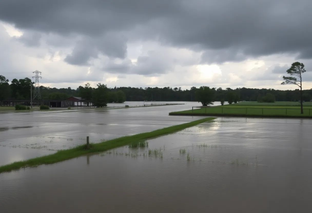 Rising floodwaters in South Carolina neighborhoods