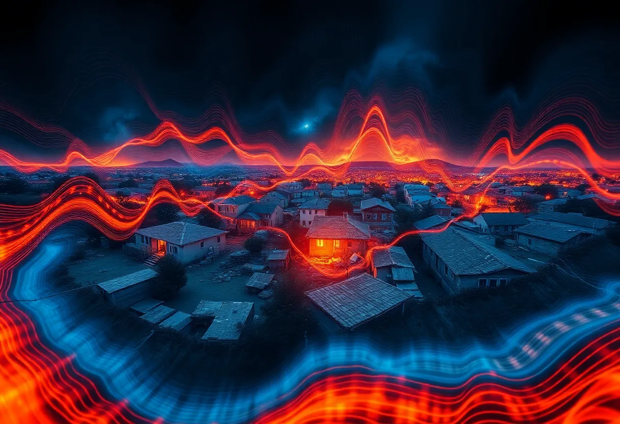 Visual representation of seismic activity in Greenwood, South Carolina