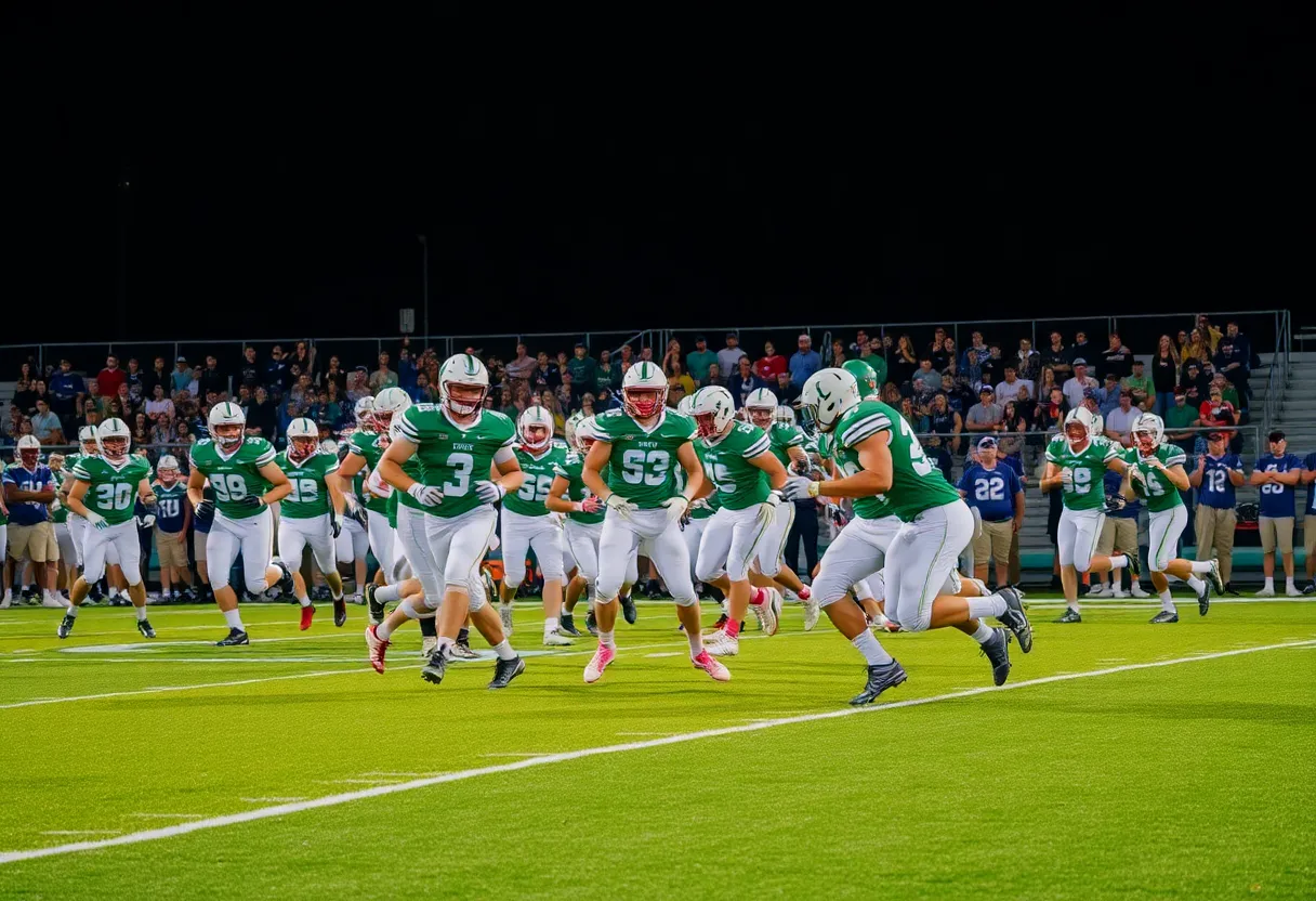 Greenwood football team celebrating a victory