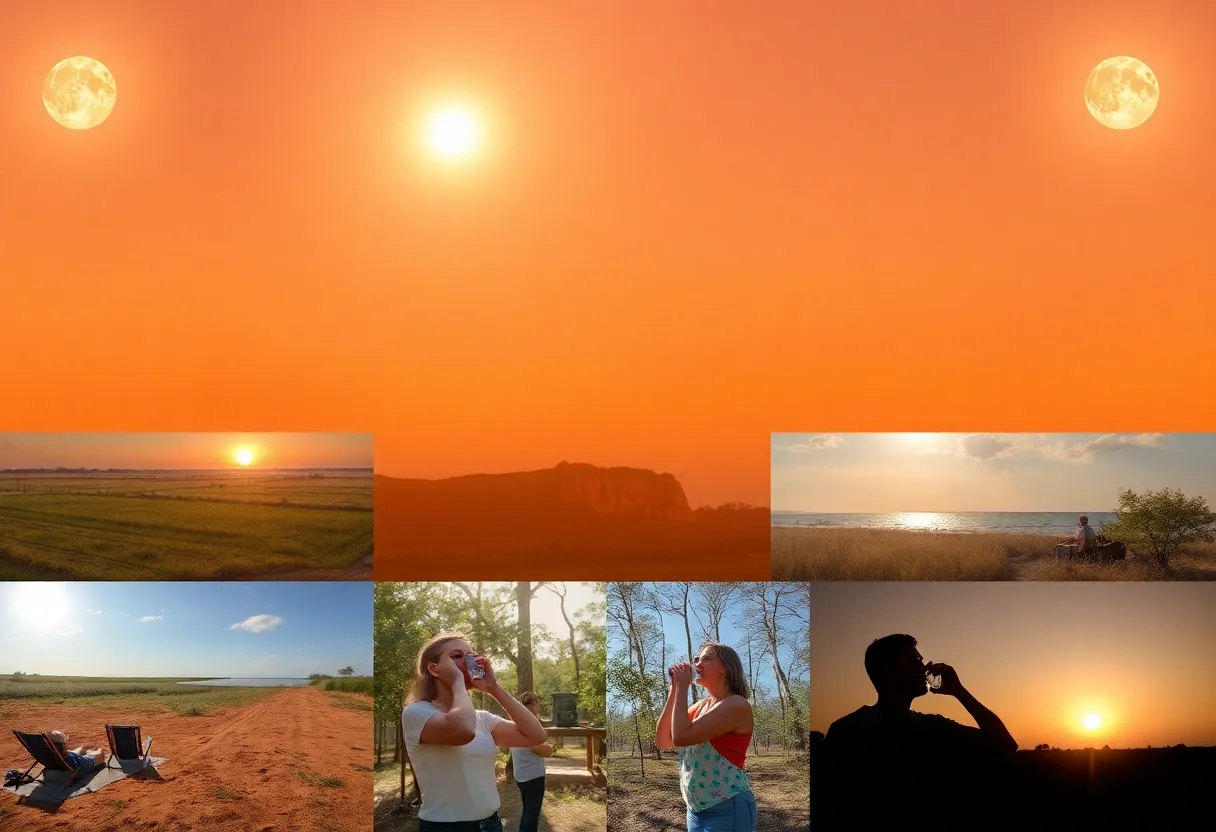 Landscape of South Carolina with heat waves and safety precautions taken by residents.