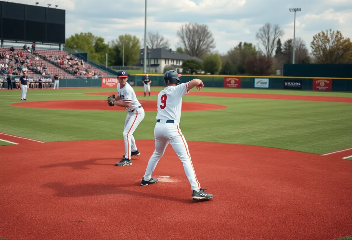Lander University pitcher on the mound