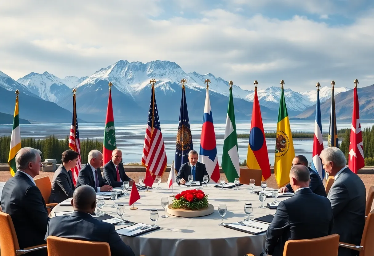 Meeting between Trump and Putin in a scenic Alaskan setting
