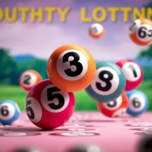 Abstract representation of a lottery draw event with colorful balls