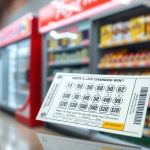 Lottery ticket representing a life-changing win