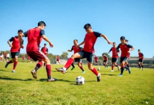 Players from Bowling Green and Greenwood competing in a soccer match