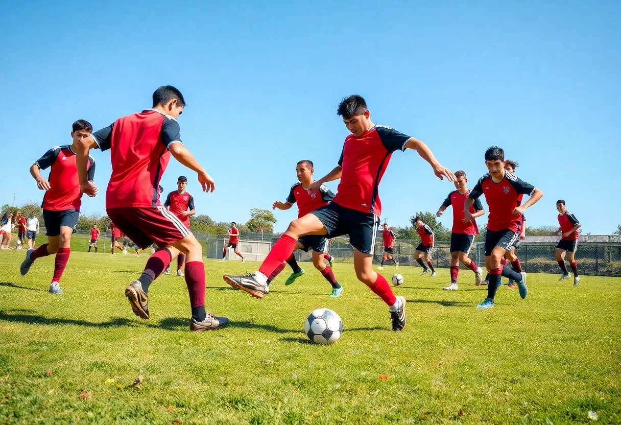 Players from Bowling Green and Greenwood competing in a soccer match