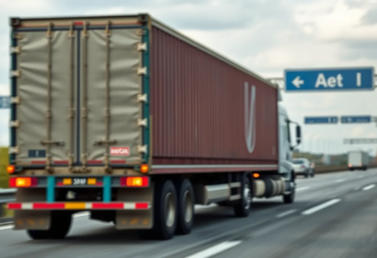 Cargo truck representing freight transportation issues