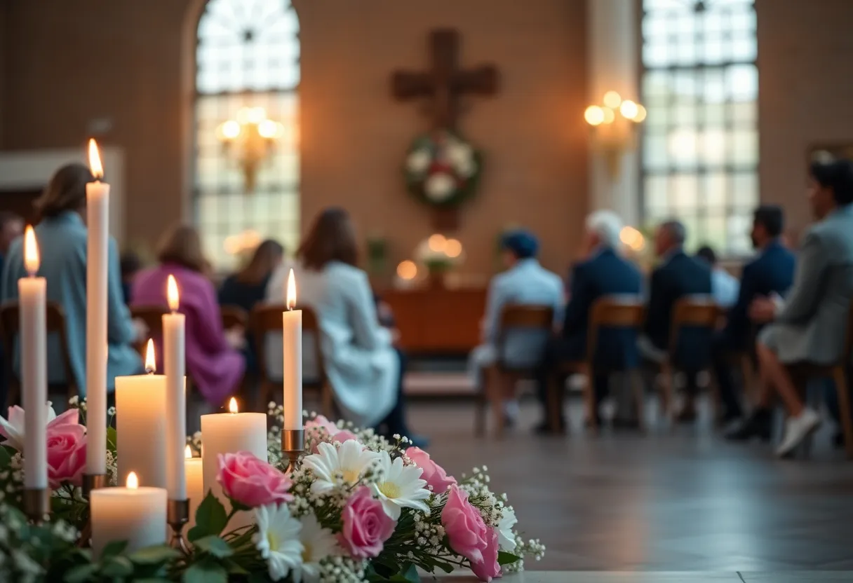 Flowers and candles in memory of Thomas Lee Rankin