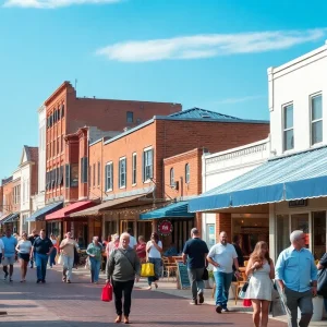 Busy Downtown Wilmington Shopping Scene