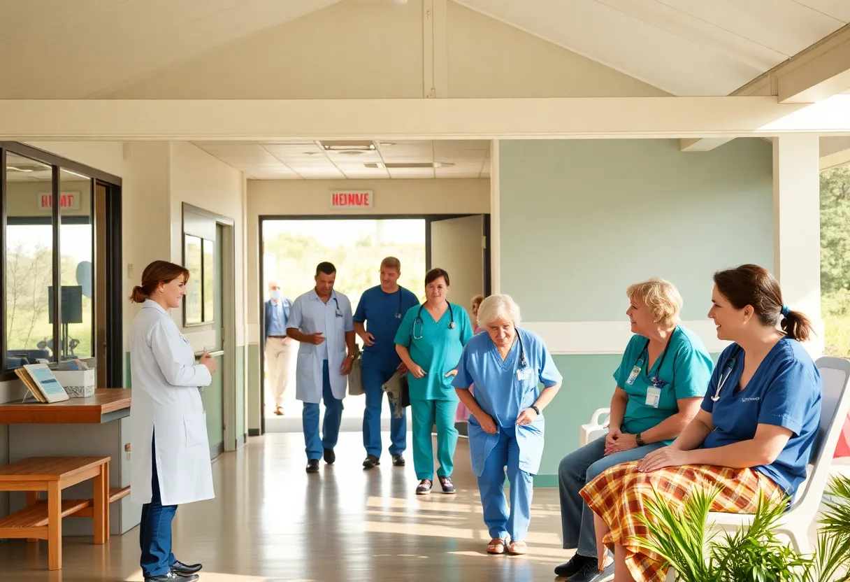 Healthcare staff interacting with patients at RiverView Health