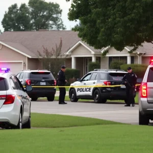 Law enforcement presence at a burglary scene in Greenwood