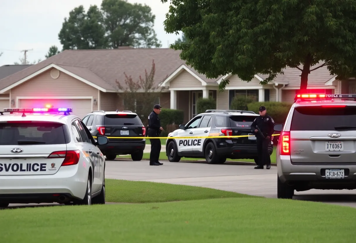 Law enforcement presence at a burglary scene in Greenwood