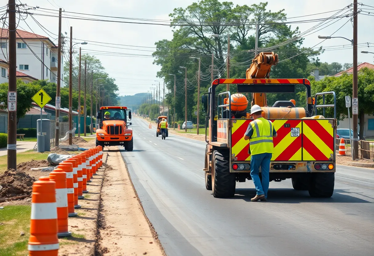 Construction of road expansions in Greenwood County