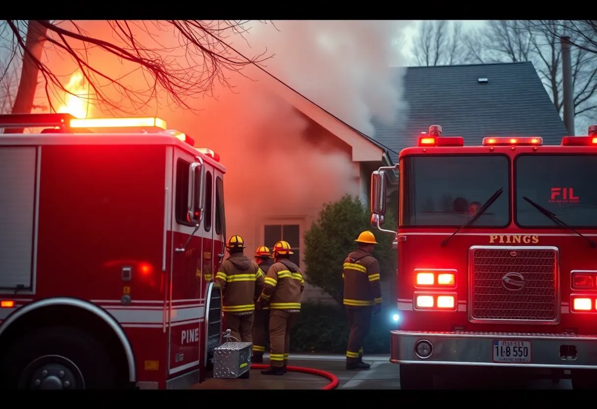 Firefighters responding to a structure fire in Greenwood