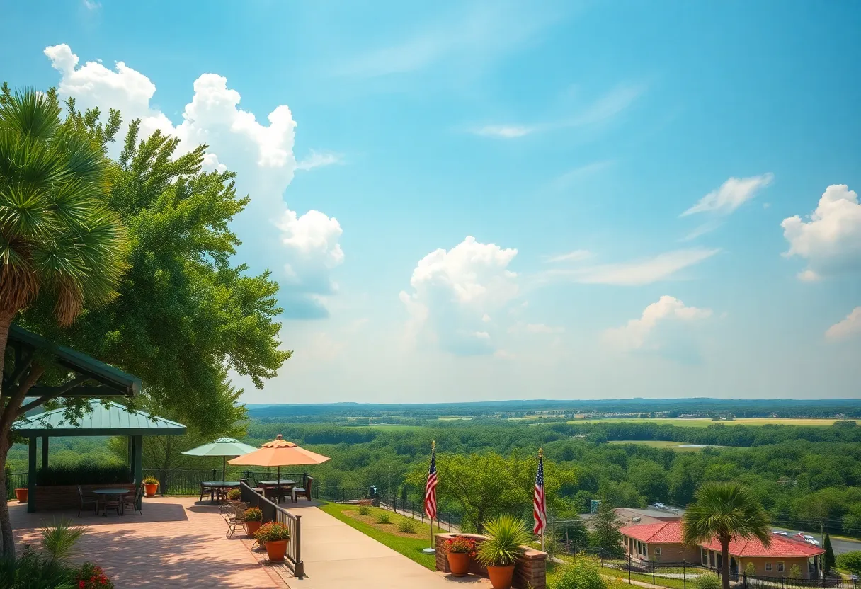 Scenic view of Greenwood, SC on a warm and humid day