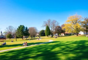 People enjoying a sunny day in Greenwood SC park