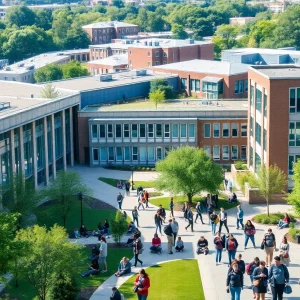 Students on Lander University campus