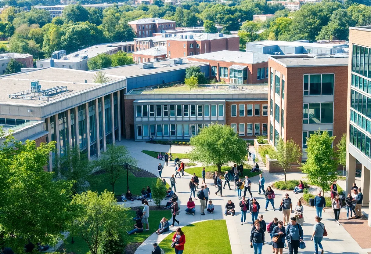 Students on Lander University campus