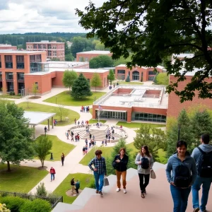 Students engaged on Lander University's campus