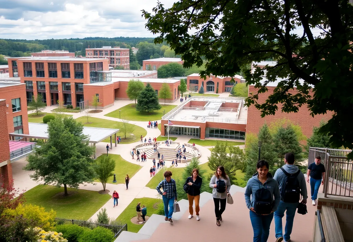 Students engaged on Lander University's campus