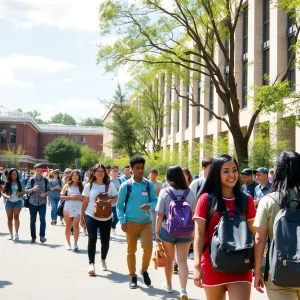Students participating in orientation activities at Lander University.