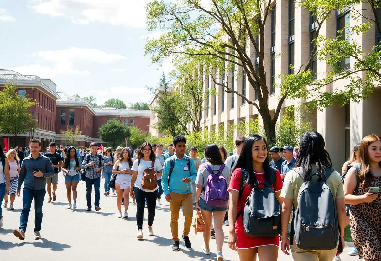 Students participating in orientation activities at Lander University.