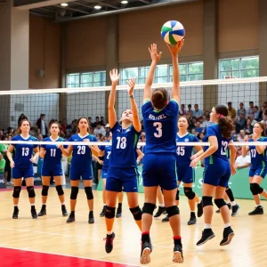 Mauldin Mavericks playing against Greenwood Eagles in a volleyball match