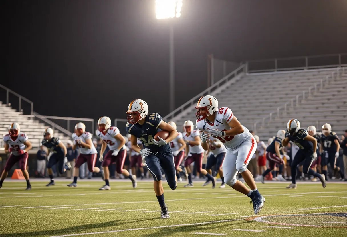 North Augusta football players celebrating after a victory on the field