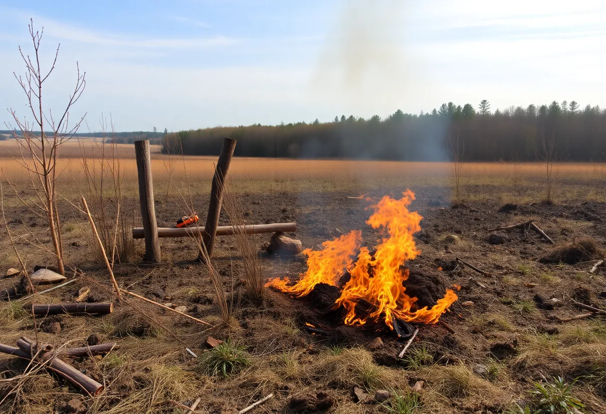 Demonstration of prescribed fire techniques in Greenwood County