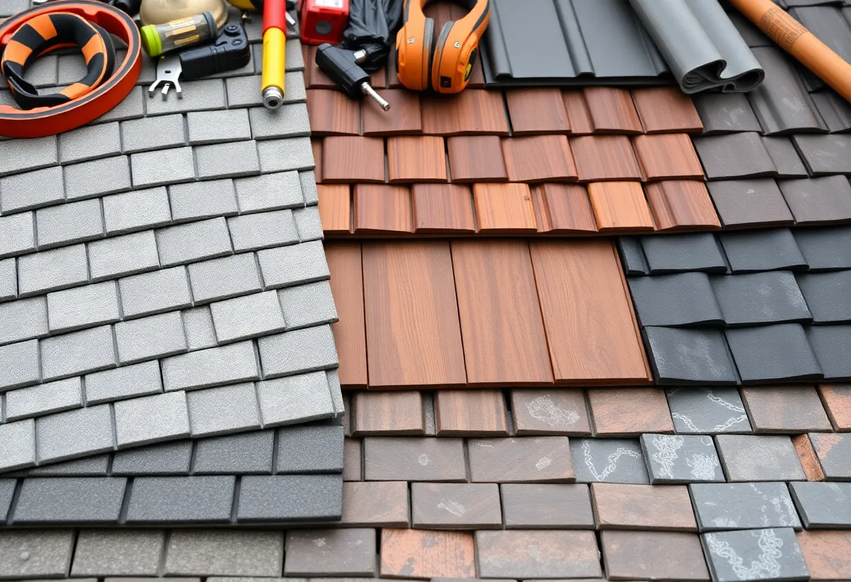 A selection of different roofing materials for DIY projects