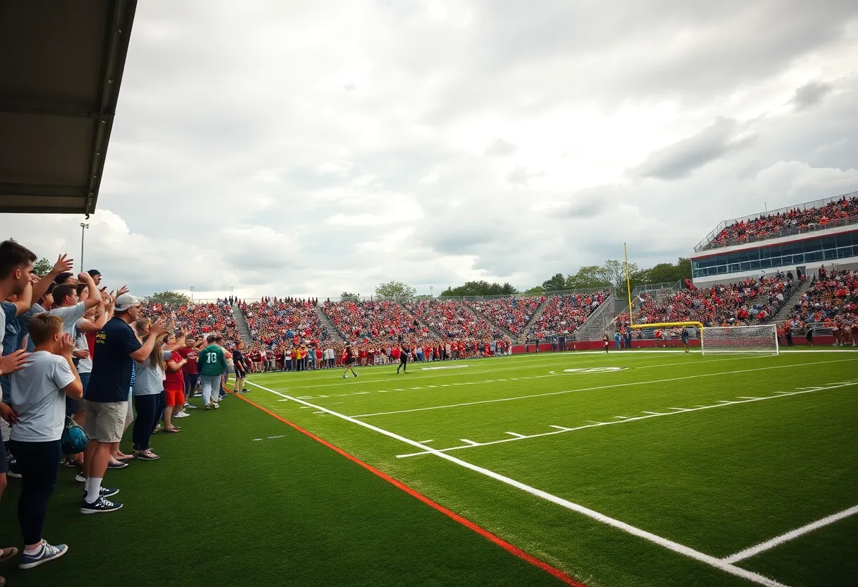 Fans cheering at Touchstone Energy Bowl game