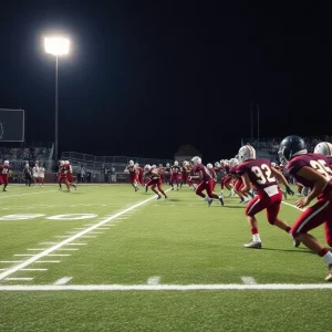 Whitmire Wolverines football team playing on the field
