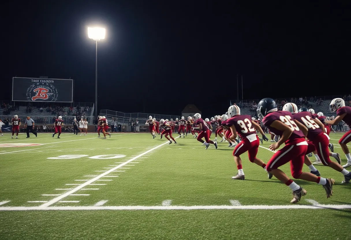 Whitmire Wolverines football team playing on the field