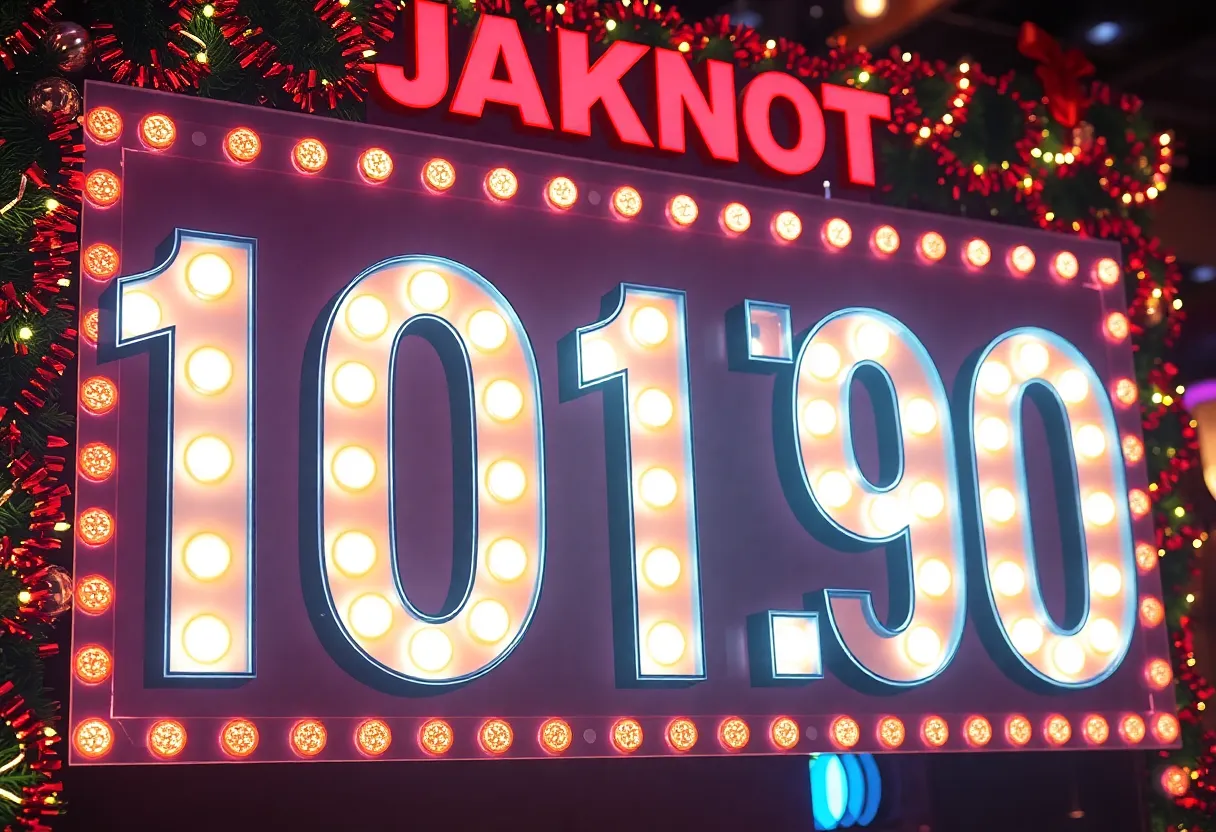 Celebration of Mega Millions lottery jackpot