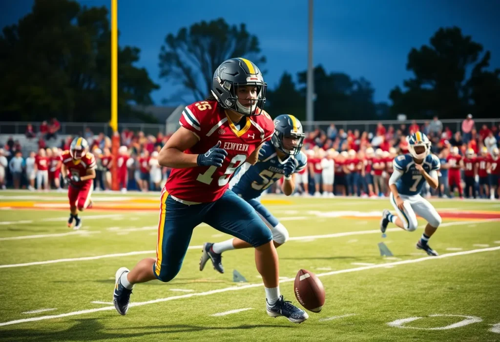 Players from Ashland-Greenwood in action during a high school football game