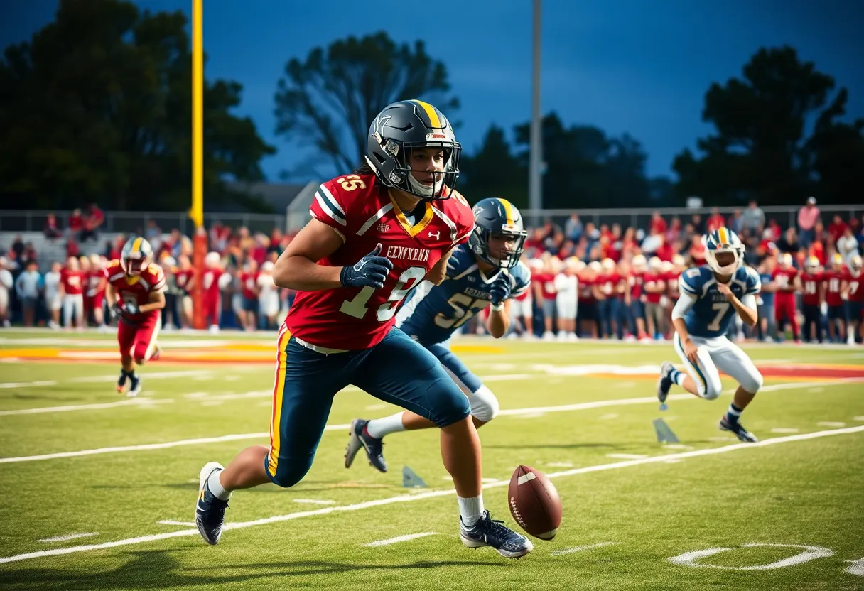Players from Ashland-Greenwood in action during a high school football game