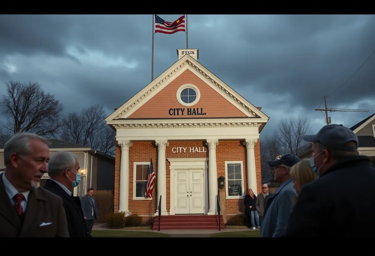 City Hall in Calhoun Falls showing signs of distress