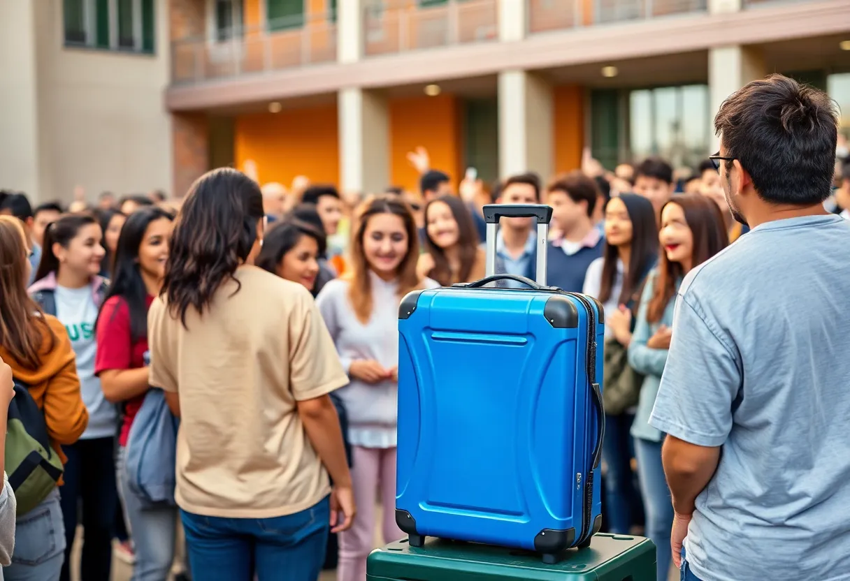 Cameron Dorn inspiring students at Lander University