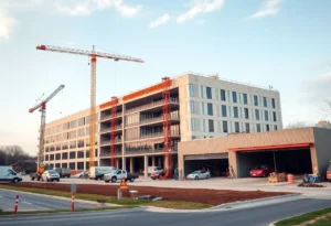 Construction site of Chandler Construction Services headquarters expansion