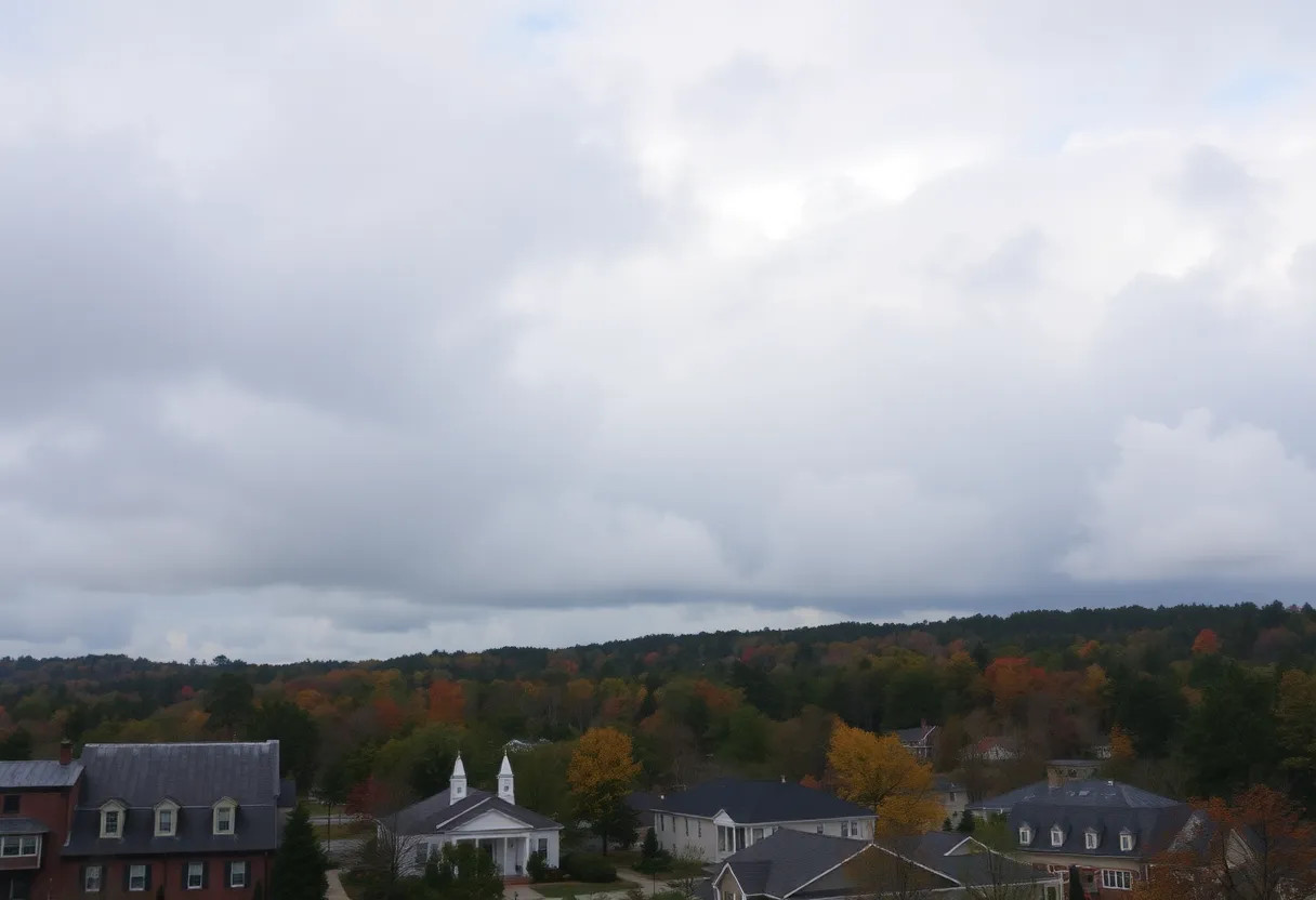 Cloudy skies over Greenwood, SC on October 8, 2025