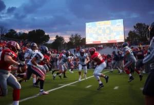 High school football game between Greenwood Eagles and Easley Green Wave