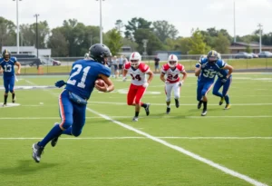 High school football game between Greenwood Eagles and Greenville Red Raiders
