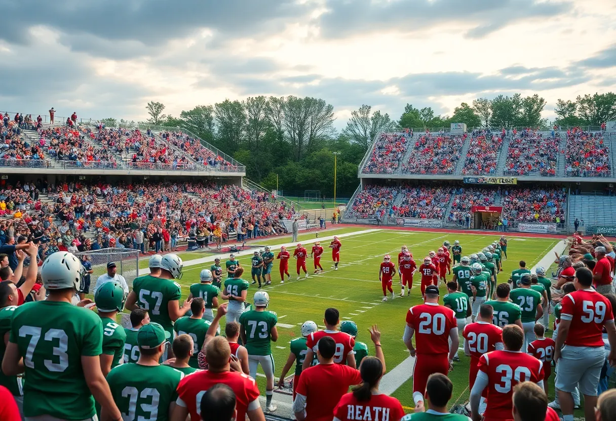 Greenwood Eagles vs. Greenville Red Raiders during a high school football game.